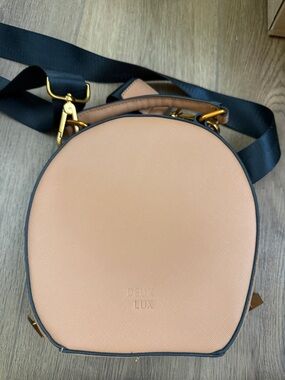 DEUX LUX Peach Round Crossbody with Black Strap